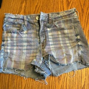 American Eagle Shorts Hi-Rise Shortie Jean Stripe Ne(x)t Level Rainbow size 8